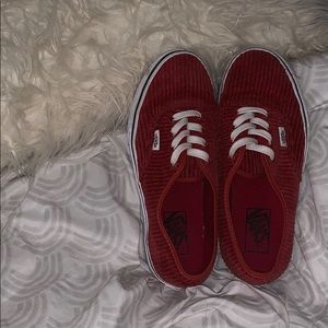 red corduroy authentic vans